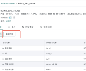 隐藏数据集详情页下的数据明细