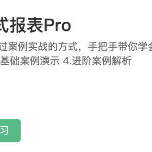 它终于上线了！！！中国式报表Pro线上课程