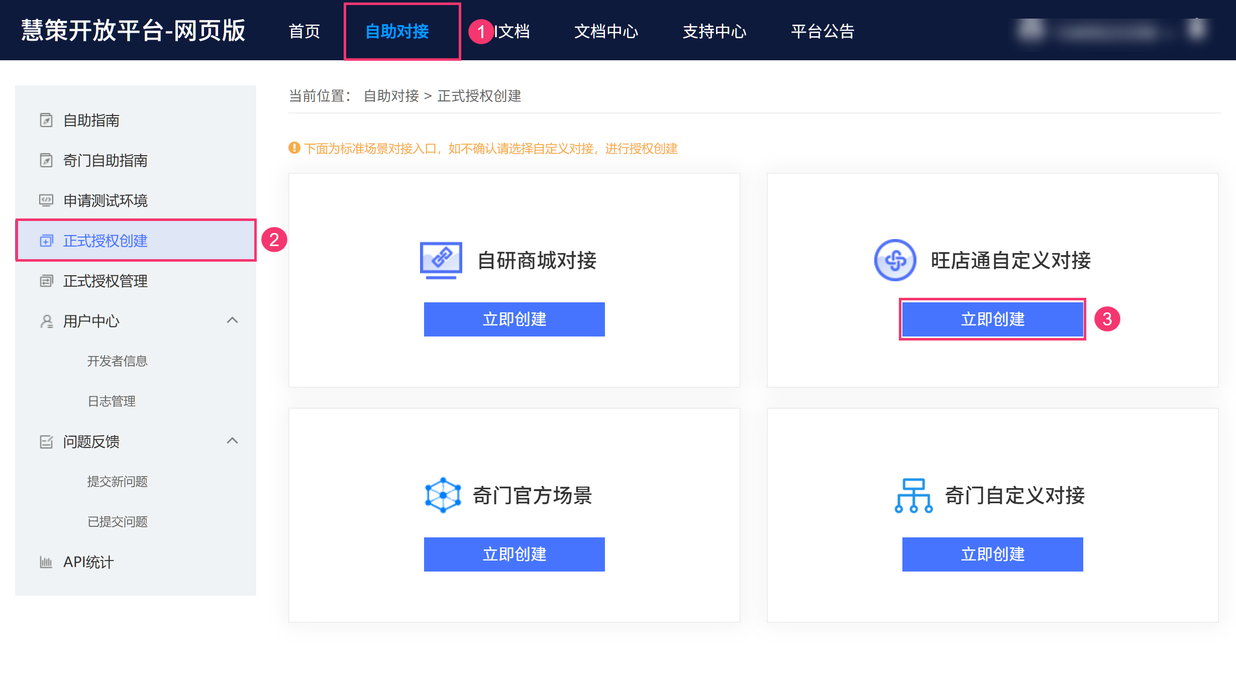 旺店通网页版自定义对接入口示例